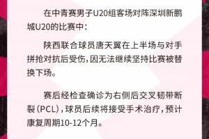 全网热议！19岁新星唐天翼重伤，球迷心碎：未来何去何从？